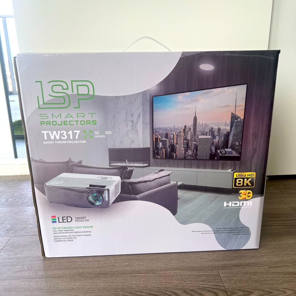 LSP TW317 Smart Projector W/ 80” Digital Projector Lockscreen